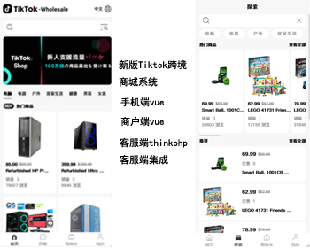 php new version of Tiktok cross-border mall system / multi-language tiktok mall / built-in customer service / embedded tiktok | Jinan OneSoft Web Technology